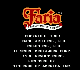 Faria - A World of Mystery & Danger! (U) [!]-video
